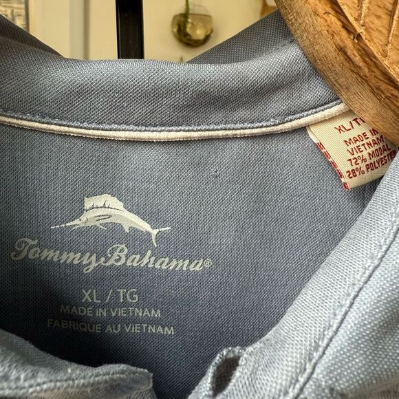 Tommy Bahama Blue Polo Shirt XL - Picture 3 of 11